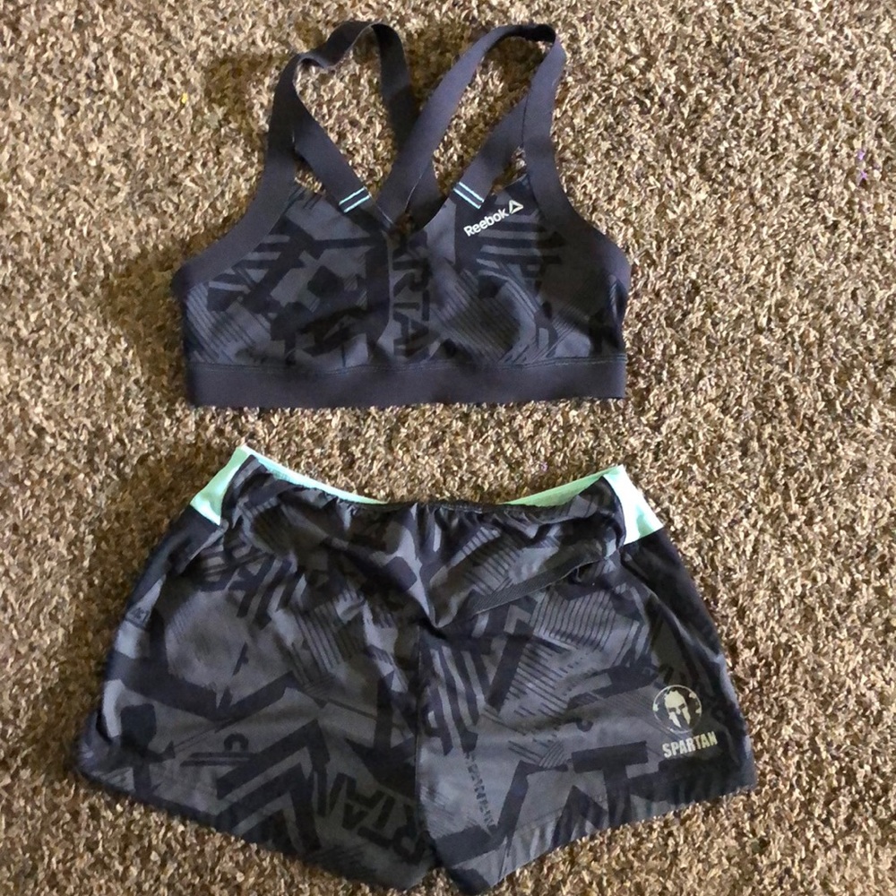 Reebok spartan race bra and speed shorts
